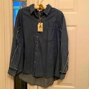 Easel denim button-down shirt